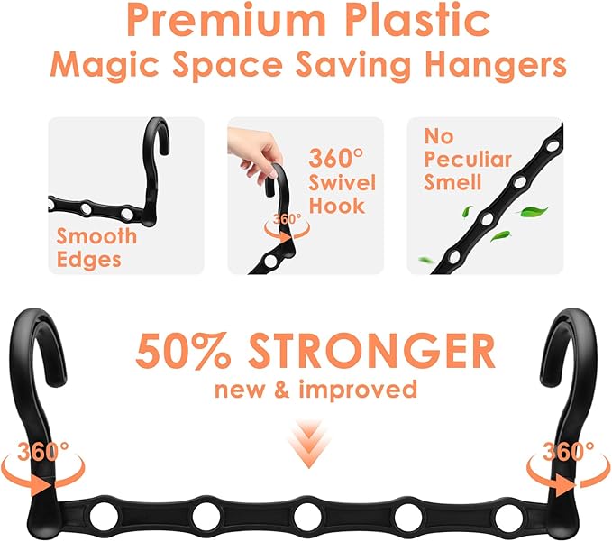 College Dorm Room Essentials, Magic Hangers Space Saving Clothes Hanger - Image 3