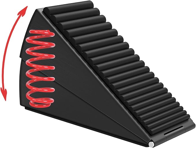 Heavy Duty Door Stopper, 3 Inch High Large Adjustable Spring Door Stop by SUIZWMOU