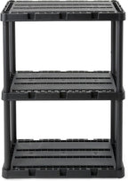 Gracious Living 3 Shelf Knect-A-Shelf Solid Light Duty Storage Unit 12 x 24 x 33" Organizer for Home, Garage, Basement & Laundry, Black - Image 8