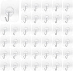 Heavy Duty Adhesive Hooks 33 lb 15KG, Waterproof and Oilproof Reusable Seamless by SZYIKUER