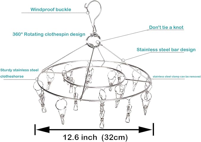 CenYouful Stainless Steel Round Hanging Drying Rack - Image 5