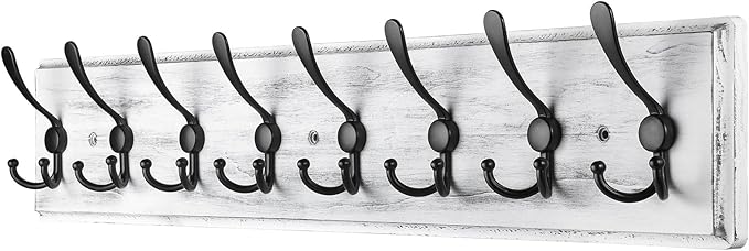 Coat Rack Wall Mount, Wooden Heavy Duty Coat Rack by PHINGEER