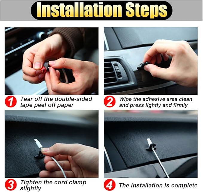8PCS Car Cable Clips USB Cable Line Clip Holder - Image 6