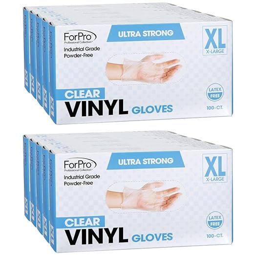 ForPro Disposable Vinyl Gloves, Industrial Grade, Powder-Free, Latex-Free by ForProProfessionalCollection