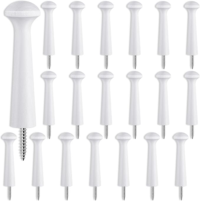 20 Pieces Wooden Shaker Peg Screw-on Pegs 3.62 Inch Long Unfinished Wood Shaker by Jetec