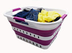 SAMMART 30L Collapsible 3 Handled Plastic Laundry Basket - Image 4