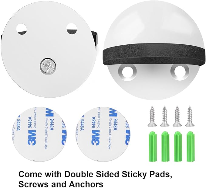 Adhesive Door Stopper No Drill Floor Door Stop Rubber Door Bumper Wall Protector - Image 4