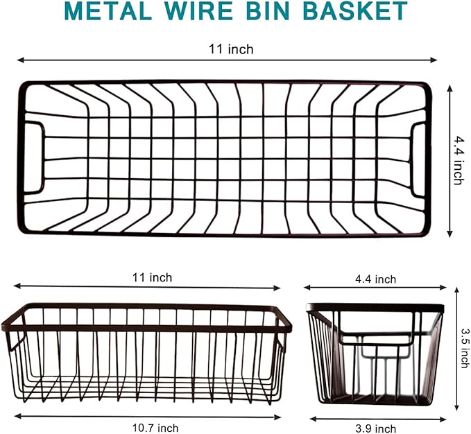 Farmhouse Metal Wire Bin Basket - Image 2