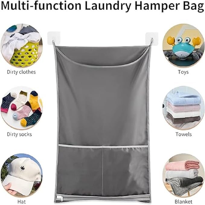Hanging Laundry Hamper, Over The Door Laundry Hamper, Hanging Laundry Bag - Image 3