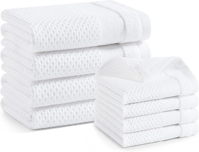 Homaxy Kitchen Towels and Dishcloths Set, 12 x 12 and 13 x 28 Inches, Super by Homaxy