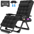 Suteck Oversized Zero Gravity Chair,29In XL Lounge Chair w/Removable Cushion&Headrest, Reclining Camping Chair w/Upgraded Lock and Footrest, Reclining Patio Chairs Recliner for Indoor Outdoor by Suteck