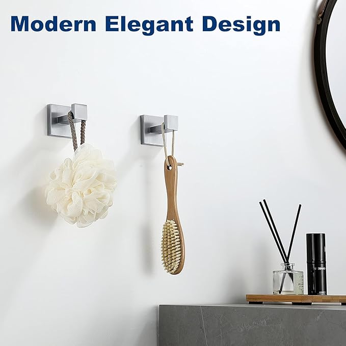 Towel Hooks for Bathrooms, Brushed Nickel Towel Hook for Kitchen Bathroom - Image 4