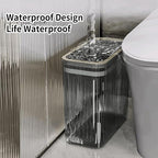 Bathroom Trash Can with Lid3.5 Gallon Garbage Can，for Bedroom, Plastic Slim - Image 4
