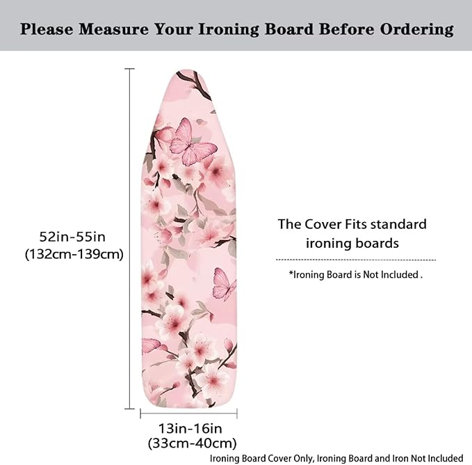 Beauty Cherry Blossom Printed Ironing Board Cover, 15x54 Ironing Board Cover - Image 3