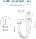 25PCS Wall Hooks | Hooks for Hanging | Wall Hooks for Hanging | Coat Hooks | - Image 3