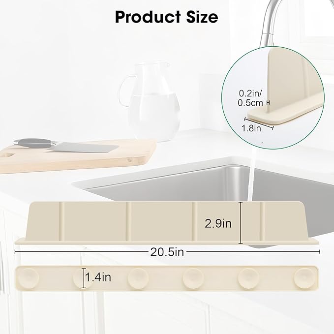 EEEKit Silicone Kitchen Sink Splash Guard, Sink Splash Protector - Image 2