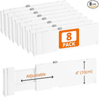 8 Pack 4" High Drawer Dividers, Dresser Drawer Organizer, Warm White Drawer by Unknown