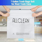 Trash Bags 7 Gallon Medium Kitchen Drawstring Bathroom Garbage Bags, Fit 7 Gal - Image 3