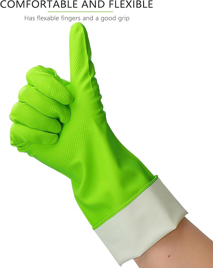 3 Pairs Rubber Cleaning Gloves Latex Free Dishwashing Gloves - Image 3