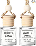 Bamboo and Coconut Hanging Car Air Freshener – Long Lasting Essential Oil by Unknown