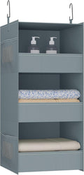 3-Shelf Hanging Closet Organizer and Storage, Foldable Hanging Closet Shelves by Bosuelife