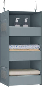 3-Shelf Hanging Closet Organizer and Storage, Foldable Hanging Closet Shelves by Bosuelife