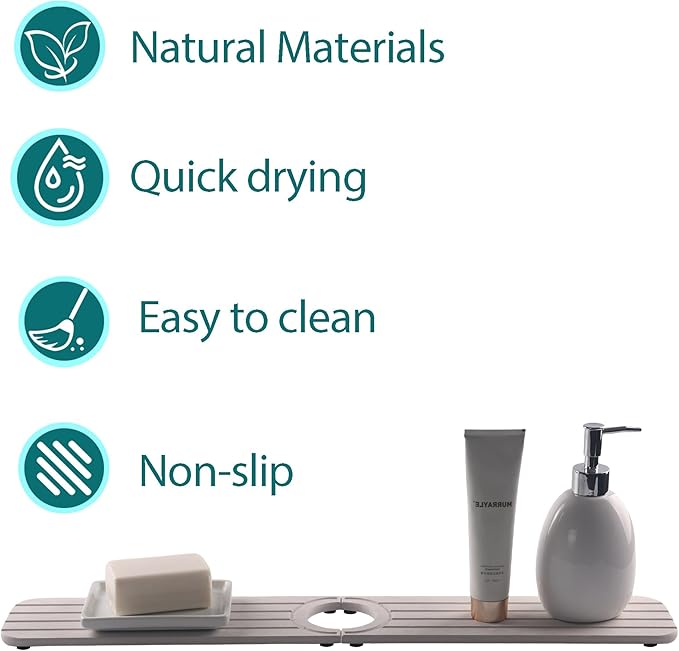 Drying Stone Faucet Mat for Kitchen Sink, Diatomite Faucet Handle Drip Catcher - Image 4