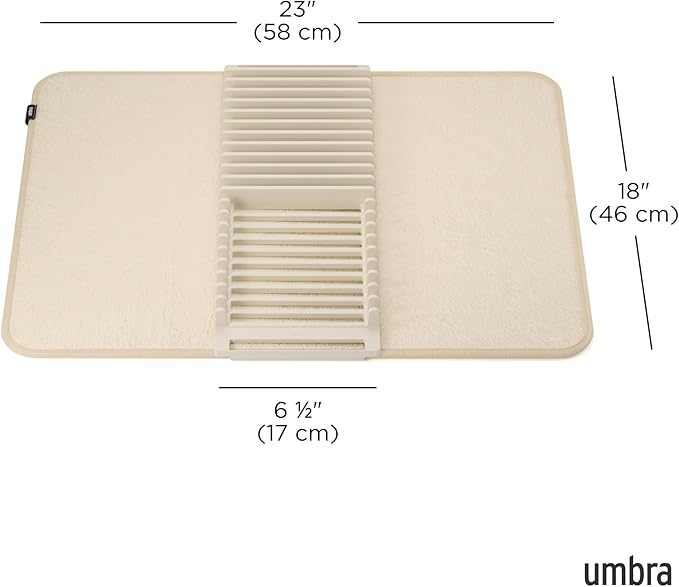 Umbra 330720-354 UDRY Rack and Microfiber Dish Drying Mat-Space-Saving - Image 3