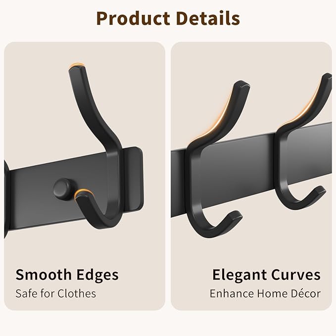 Black Coat Rack Wall Mount - Image 5