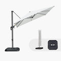 PURPLE LEAF 8'×8' Patio Cantilever Umbrella with Base Included Offset Outdoor Umbrella with cover Square umbrella outdoor patios for Backyard Pool Garden White by PURPLELEAF