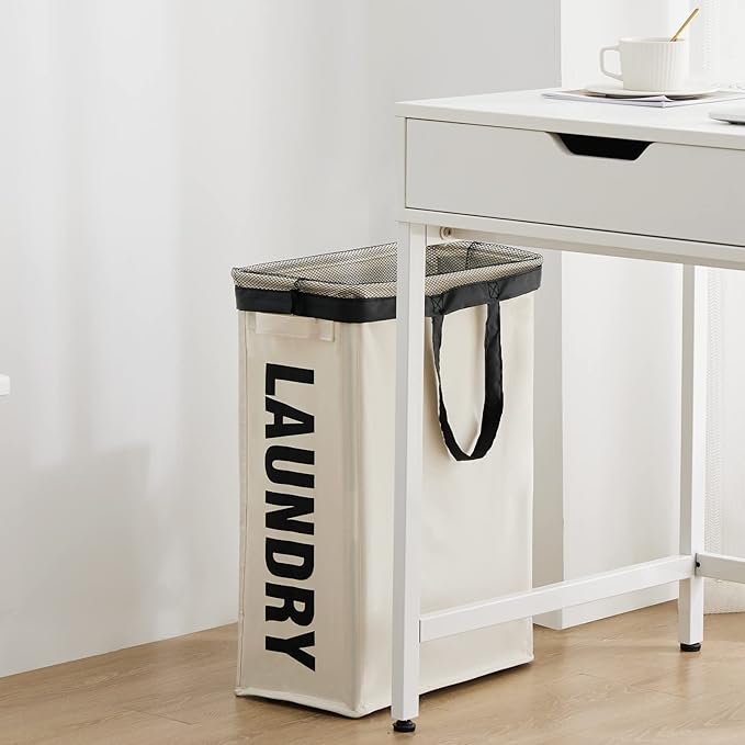Slim Laundry Hamper with Removable Inner Bag and Side Handles, 45L Small - Image 9