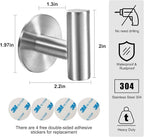 Vuzvuv Adhesive Brushed Nickel SUS304 Stainless Steel Towel Hooks – Heavy Duty - Image 2