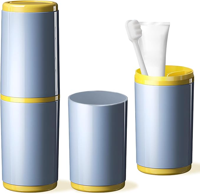 Toothbrush Cup with Cover – Leak-Proof Seal, Large Capacity by QIEPOMI