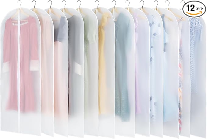 12 Pack Garment Bags for Hanging Clothes by Carbrea
