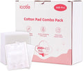 600 PCS Square Cotton Pads, Soft and Lint-Free, Includes 400 Ultra-Thin and 200 by icotle