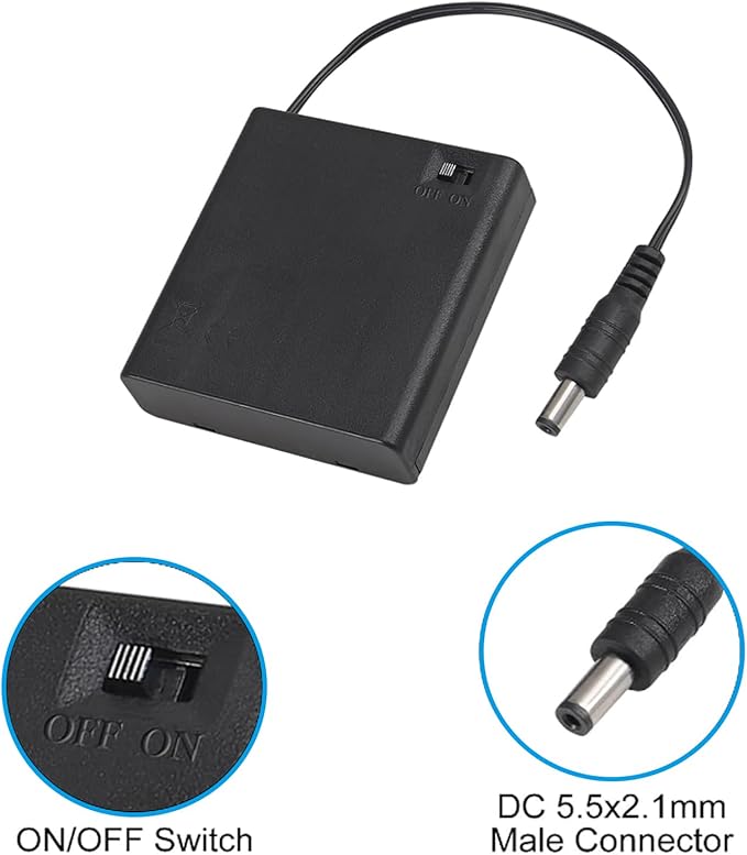 4PCS 4 AA Battery Holder with Switch 6V Battery Case Box Holder with Cover 4X - Image 3