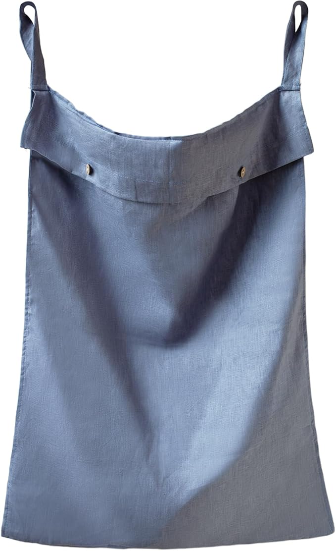 100% Linen Hanging Laundry Hamper Bag 20x27 Inch, Over the Door by INYOWAKI
