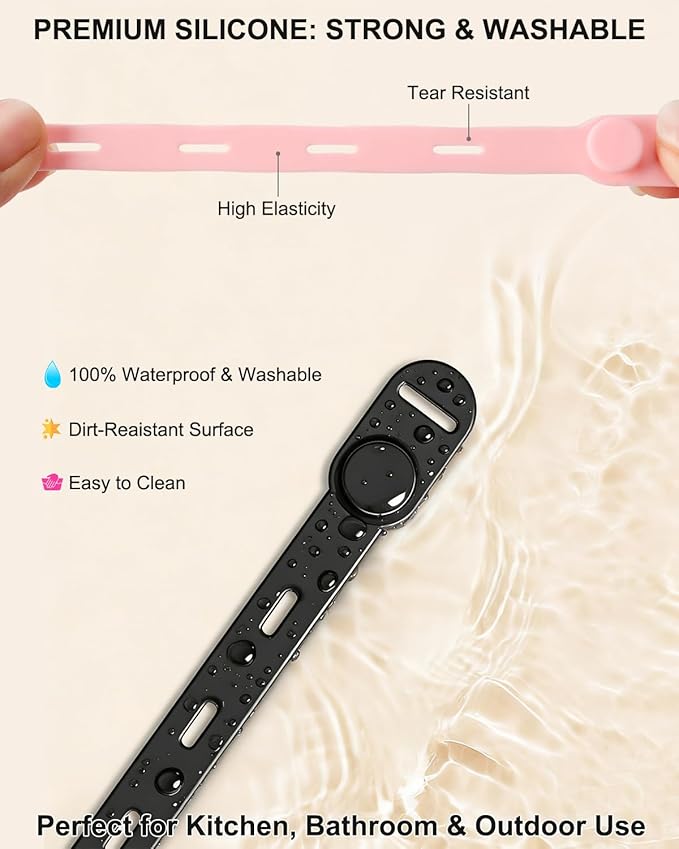 OneLeaf 16Pcs Premium Soft Silicone Cable Ties, Reusable Cord Organizer - Image 3