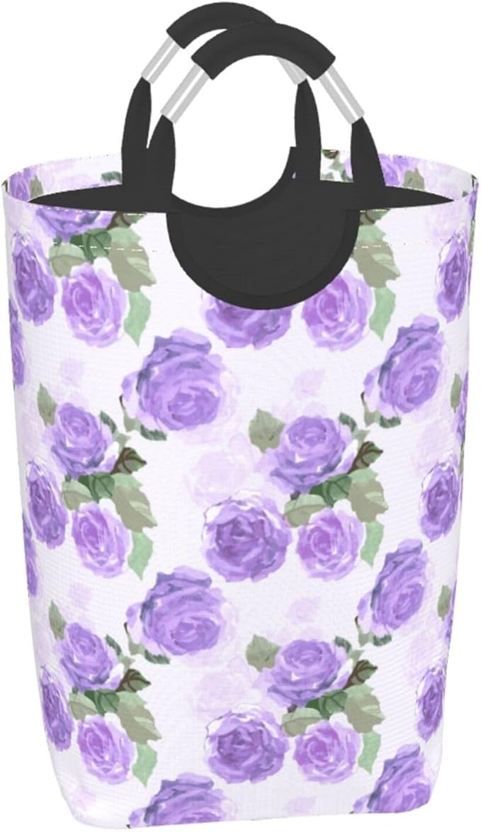 Floral Laundry Basket Flowers Foldable Laundry Hamper Vintage Collapsible - Image 2