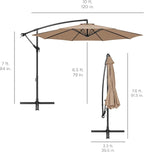 Best Choice Products 10ft Offset Hanging Market Patio Umbrella w/Easy Tilt Adjustment, Polyester Shade, 8 Ribs for Backyard, Poolside, Lawn and Garden - Tan - Image 7