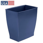 iDesign Small Plastic Bathroom Trash Can, Slim Rectangle Garbage Bin - Image 2