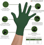 FRAMAR Green Gloves Disposable Latex Free – Heavy Duty Nitrile Gloves Medium - Image 2
