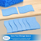 8 PCS Dish Sponges Kitchen, Premium Blue Dish Washing Kitchen Sponge, - Image 7