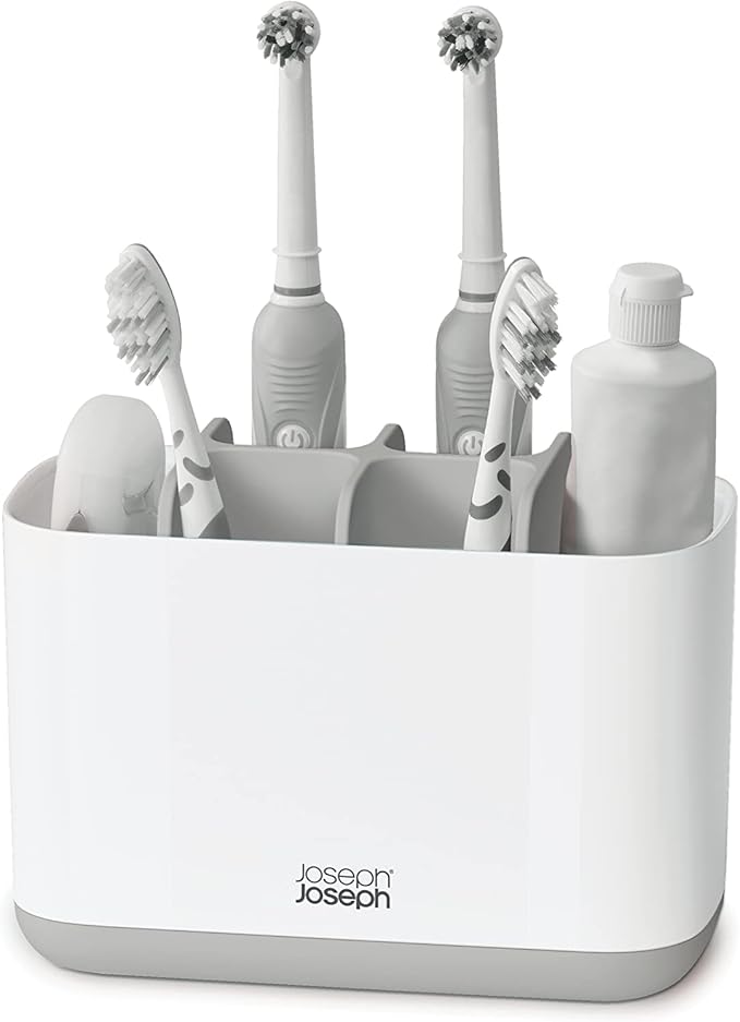 EasyStore™ Large Light Gray Toothbrush Holder by JosephJoseph