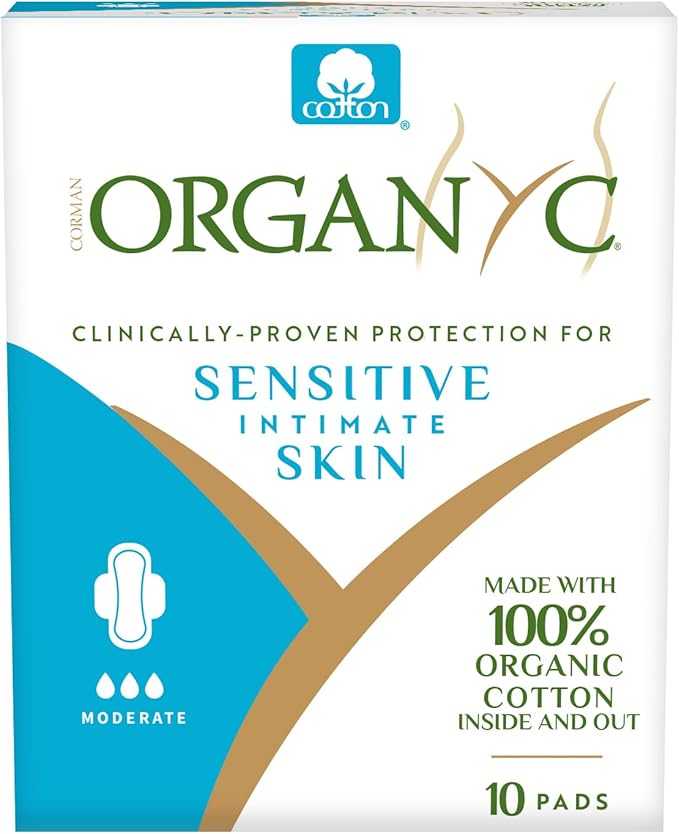 Organyc 100% Certified Organic Cotton Feminine Pads, Moderate Flow by Organyc