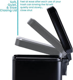 Home Zone Living 3-Pack 1.3 Gallon Small Black Bathroom Trash Can - Image 6
