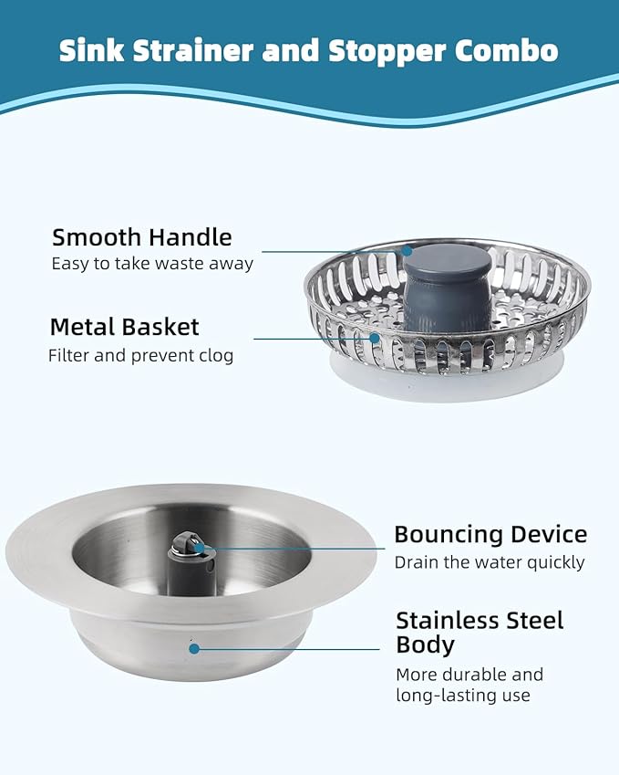 Hygie Rinse All Metal Sink Drain Strainer - Image 4