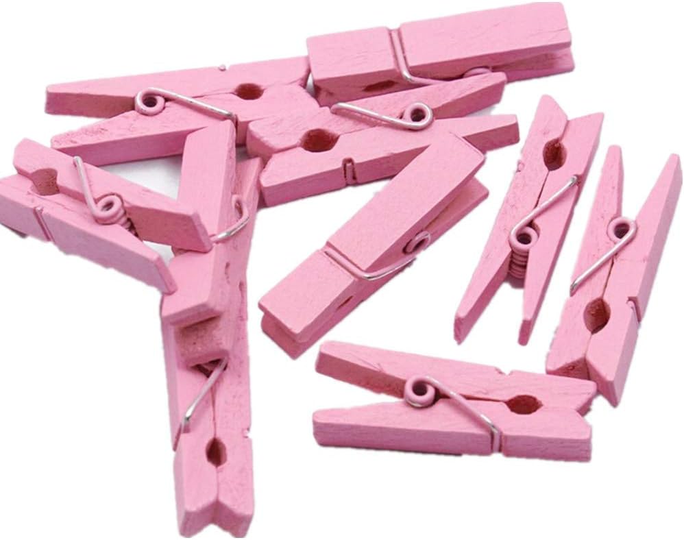 100pcs/Set Mini Colored Wooden Clips by Unknown