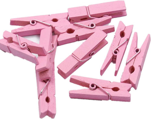 100pcs/Set Mini Colored Wooden Clips by Unknown