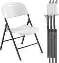 Nazhura 350 Weight Limit Heavy Duty Plastic Folding Chair with Reinfoced Steel Frame for Indoor and Outdoor, Wedding, Party, Restaurant, Meeting Room, Patio and Garden (White, 4 Pack) by NazhuraGoodCompanionAtHome